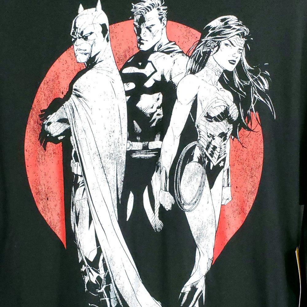 Justice League Graphic Pullover Hoodie Men's Large Black Red DC Comics - Picture 3 of 8